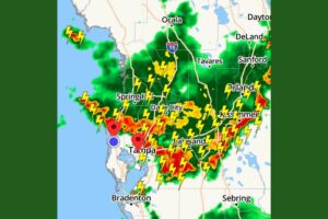Heavy Rain and Lightning Push South Toward Pinellas County as Storms Track Through Tampa, Lakeland, and Kissimmee
