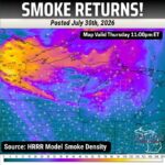Wildfire Smoke Returns to Michigan Today With Hazy Skies Expected but Most Smoke Staying Elevated Above Ground-Level Air Quality